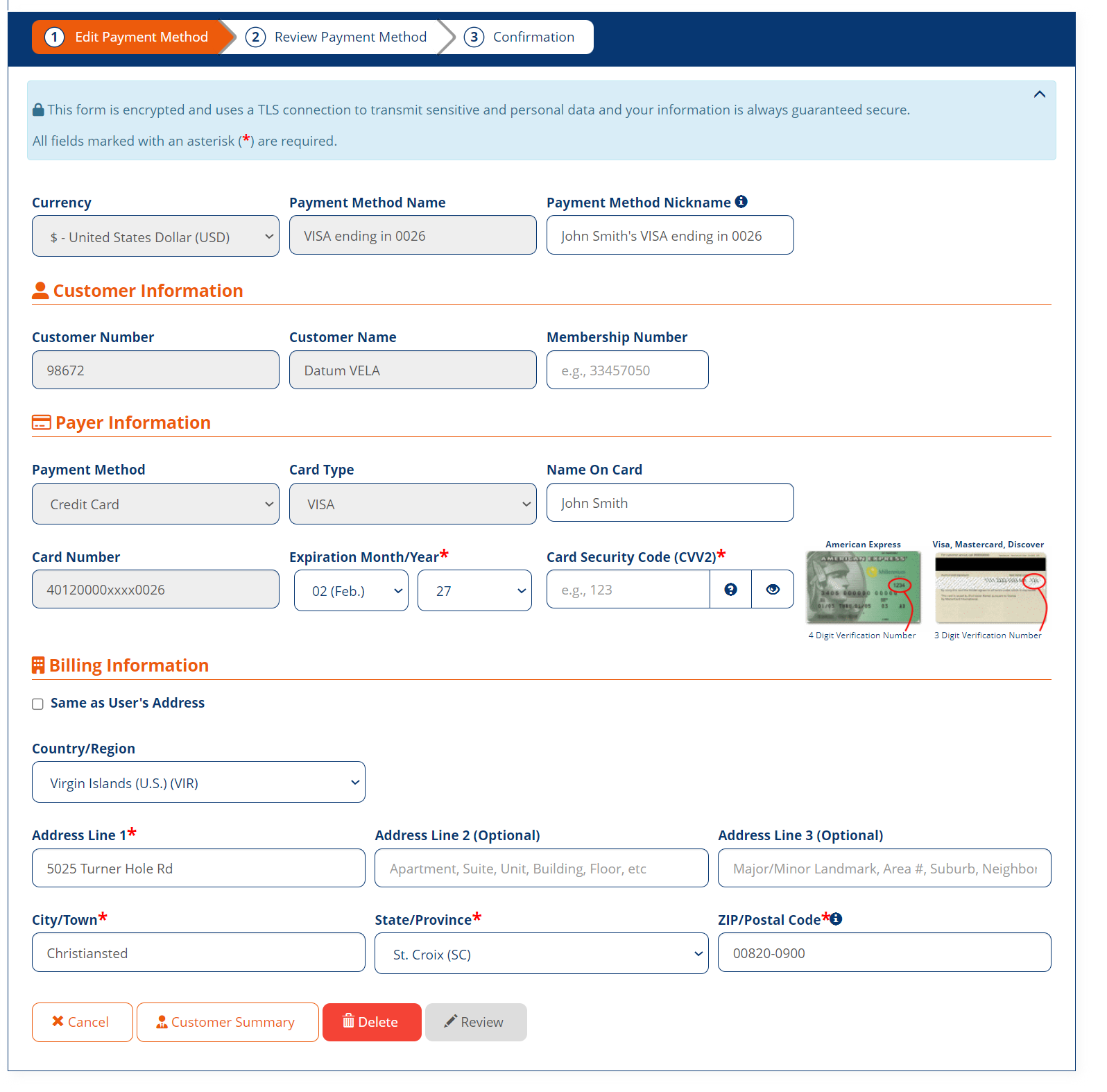 Manage Payment Methods - VELA Admin Guide